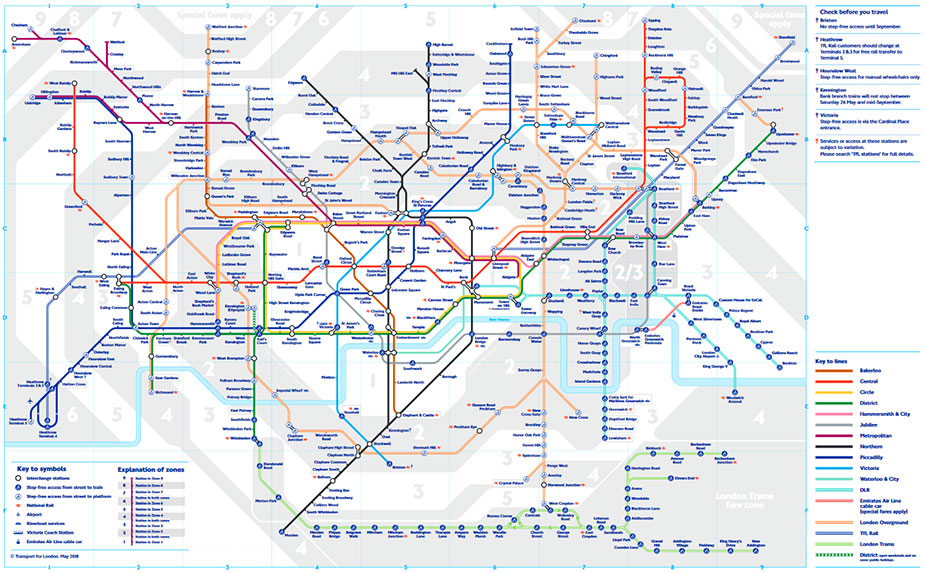 Схема метро лондона