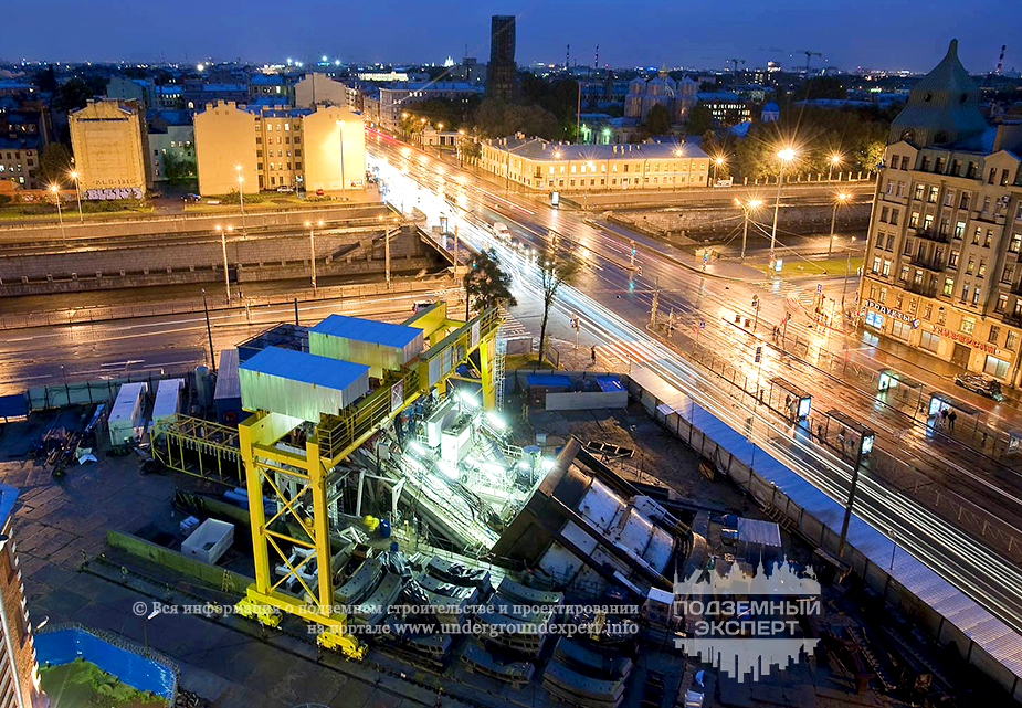 Строительство станции метро Обводный канал в Санкт-Петербурге