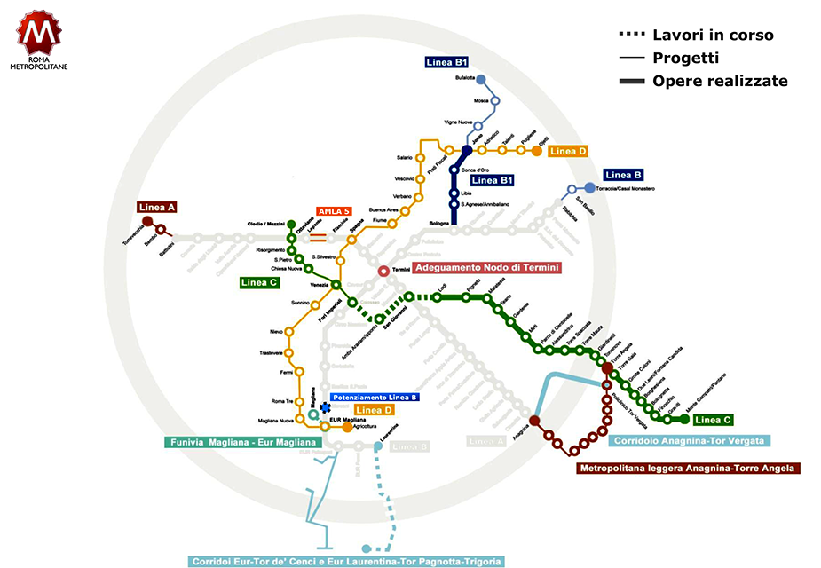 Карта метро Рима