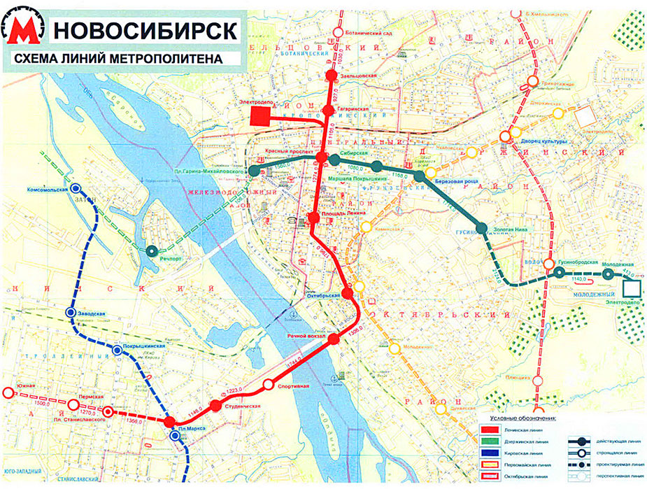 схема метро в Новосибирске