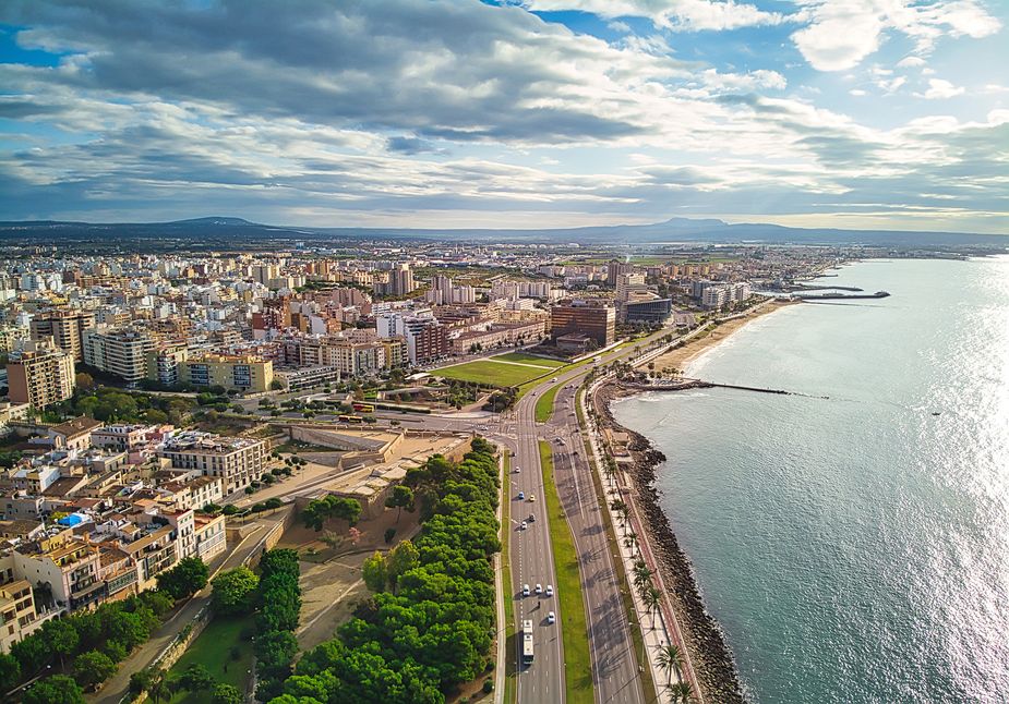 Aerial panorama Palma de Mallorca
